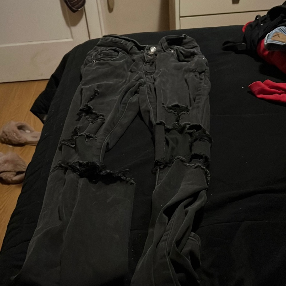 Black ripped jeans